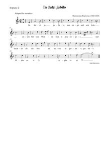 Partition Soprano 2 enregistrement  (chœur 1), en dulci jubilo, F major