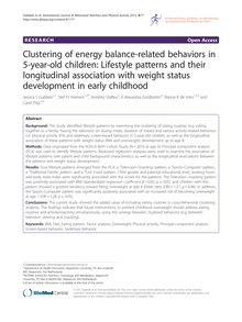 Clustering of energy balance-related behaviors in 5-year-old children: Lifestyle patterns and their longitudinal association with weight status development in early childhood