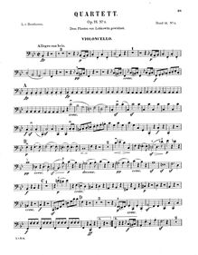 Partition violoncelle, corde quatuor No.6, Op.18/6, B♭ major, Beethoven, Ludwig van par Ludwig van Beethoven