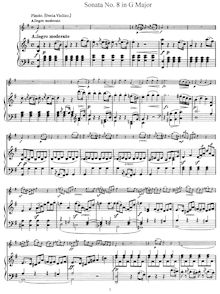 Partition No.8 en G Major, violon sonates, Haydn, Joseph