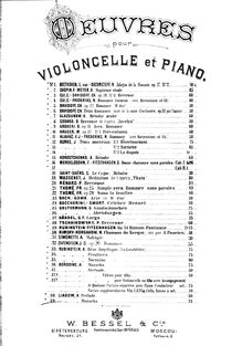 Partition violoncelle/partition de piano, 3 Morceaux, Op.11, Lyadov, Anatoly par Anatoly Lyadov