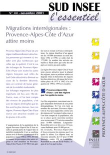Migrations interrégionales : Provence-Alpes-Côte d Azur  attire moins