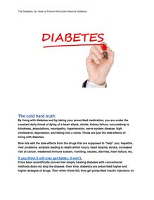 The Diabetes Lie How to Prevent And Even Reverse Diabetes