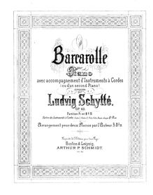 Partition violon 2, Barcarolle pour Piano et cordes, Op.60, F minor