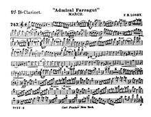Partition clarinette 1 (B♭), Admiral Farragut, C Major, Losey, Frank Hoyt