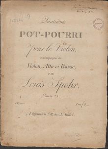 Partition parties complètes, Pot-Pourri No.4, B major, Spohr, Louis
