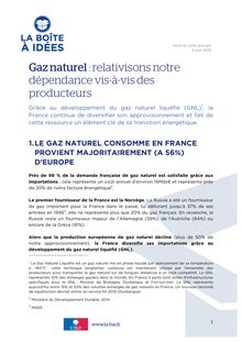 [NOTE] Gaz naturel : relativisons notre dépendance aux producteurs