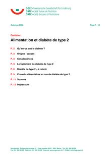 Feuille d info «Alimentation et diabète de type 2»