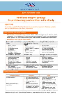 Stratégie de prise en charge en cas de dénutrition protéino-énergétique chez la personne âgée - Nutritional support strategy for protein-energy malnutrition in the elderly 2