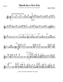 Partition flûte 1, March pour a New Era, F major, Fletcher, Roger