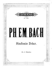 Partition de piano, Symphonie, H.663, D Major, Bach, Carl Philipp Emanuel