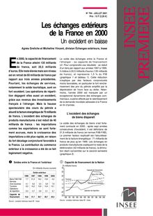 Les échanges extérieurs de la France - Un excédent en baisse