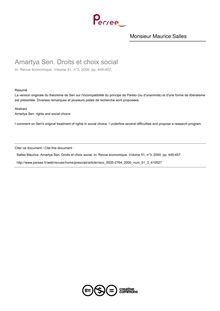 Amartya Sen. Droits et choix social - article ; n°3 ; vol.51, pg 445-457