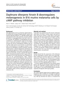 Daphnane diterpene hirsein B downregulates melanogenesis in B16 murine melanoma cells by cAMP pathway inhibition