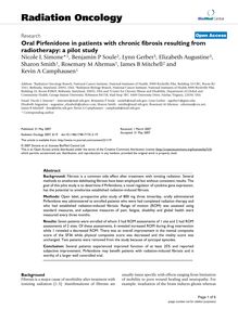Oral Pirfenidone in patients with chronic fibrosis resulting from radiotherapy: a pilot study
