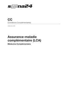 Assurance-maladie complémentaire (LCA) Médecine Complémentaire - CC Conditions complémentaires
