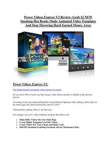 Power Videos Express V2 review demo and $14800 bonuses 