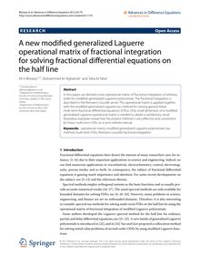 A new modified generalized Laguerre operational matrix of fractional integration for solving fractional differential equations on the half line