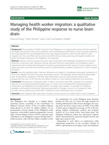 Managing health worker migration: a qualitative study of the Philippine response to nurse brain drain