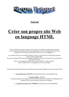 Créer son propre site Web en language HTML