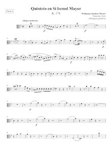 Partition viole de gambe I, corde quintette No.1, B♭ major, Mozart, Wolfgang Amadeus par Wolfgang Amadeus Mozart
