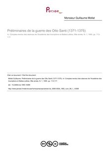Préliminaires de la guerre des Otto Santi (1371-1375) - article ; n°1 ; vol.99, pg 113-117