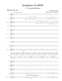 Partition , Somnambulisme, Symphony No.40, Rondeau, Michel