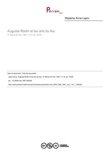 Auguste Rodin et les arts du feu - article ; n°1 ; vol.116, pg 76-88