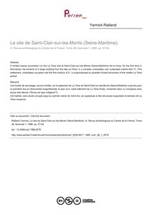 Le site de Saint-Clair-sur-les-Monts (Seine-Maritime) - article ; n°1 ; vol.28, pg 47-54