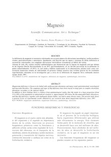 Magnesio. Scientific Communication: Art o Technique?