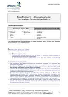Fiche Piratox 4 : Organosphophorés :neurotoxiques de guerre et pesticides 01/12/2010