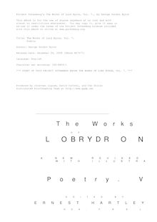 The Works of Lord Byron, Vol. 7. - Poetry