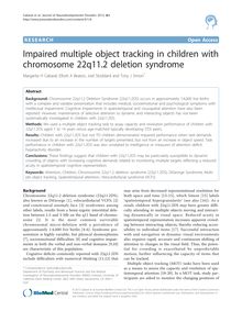 Impaired multiple object tracking in children with chromosome 22q11.2 deletion syndrome
