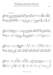Partition , Menuet 2 (Piano), violon Sonata, Violin Sonata No.3