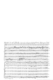 Partition complète, Nisi quia Dominus, grand motet, Lalande, Michel Richard de