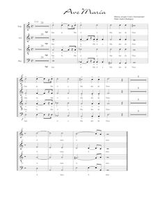 Partition choral Score, Ave María, Ave María, A minor, Rodríguez, Pablo Andrés