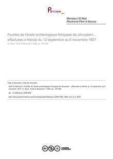 Fouilles de l école archéologique française de Jérusalem , effectuées à Neirab du 12 septembre au 6 novembre 1927 - article ; n°3 ; vol.9, pg 187-206