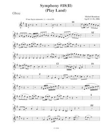 Partition hautbois, Symphony No.18, B-flat major, Rondeau, Michel par Michel Rondeau
