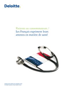 Patients ou consommateurs ? Les Français expriment leurs attentes en matière de santé