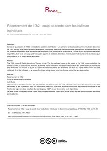 Recensement de 1982 : coup de sonde dans les bulletins individuels - article ; n°1 ; vol.166, pg 55-60