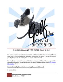 Choosing Among Top-Rated Golf Shoes