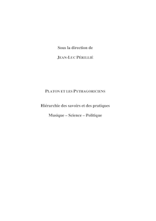 Platon et les Pythagoriciens - titres des contributions
