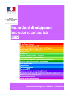 Recherche et développement, innovation et partenariats - 2009