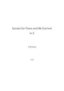 Partition de piano, Sonata pour Piano et B♭ clarinette en C