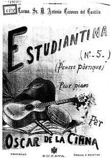 Partition complète, Estudiantina, No. 5, op. 287, Pensée Poetique