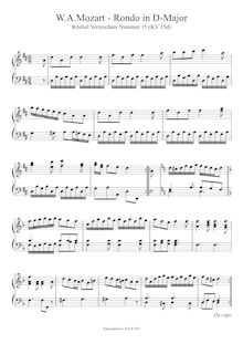 Partition Rondo en D major, K.15d, pour London Sketchbook, Various