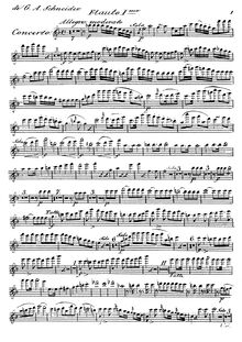 Partition flûte 1, 2, Concertos pour vents, Opp.83-90, F major, Schneider, Georg Abraham