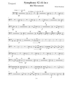 Partition timbales, Symphony No.2, E minor, Rondeau, Michel par Michel Rondeau