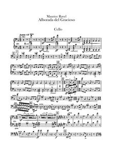 Partition violoncelles, Miroirs, Ravel, Maurice