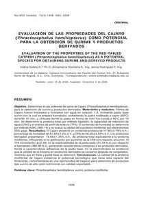 Evaluación de las propiedades del cajaro (Phractocephalus hemiliopterus) como potencial para la obtención de surimi y productos derivados